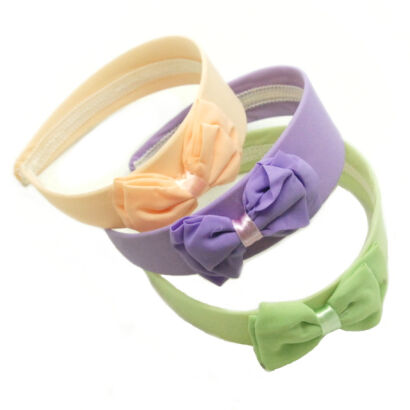 OPASKI DO WŁOSÓW Z KOKARDKĄ SZEROKIE PASTELOWE 3 SZTUKI                   (0214-42 SA)