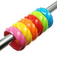 BRANSOLETKI PLASTIKOWE KOLOROWE SZEROKIE 6 SZTUK                                                                       (2596 SAM) - 3