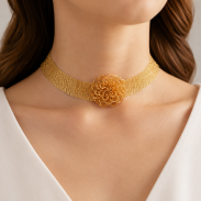 CHOKER Z OZDOBNYM KWIATEM  611-1002 - 3