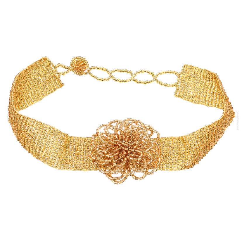 CHOKER Z OZDOBNYM KWIATEM  611-1002