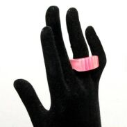 PIERŚCIONKI /OBRĄCZKI PLASTIKOWE GEOMETRYCZNE NIEBIESKIE I RÓŻOWE (5 SZTUK)                                                       0609-22 - 2