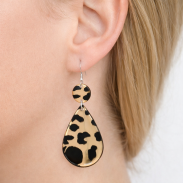 KOLCZYKI WISZĄCE PLASTIKOWE PANTERKI                                             (0613-1013 SA) - 2