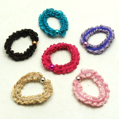 GUMKI DO WŁOSÓW Z KORALIKIEM (12 SZTUK) 0191-04