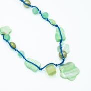 NASZYJNIK / KORALE NIEBIESKI ROZPINANY NA SZNURECZKACH                                        0612-1070 - 2