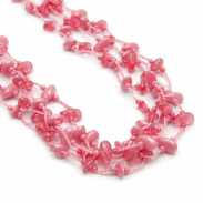 NASZYJNIK / WISIOREK Z RÓŻOWYMI KORALIKAMI (N-0604/2/5R B-4 SAM B) - 3