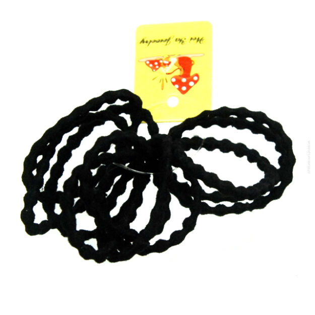 GUMKI DO WŁOSÓW CIENKIE CZARNE 10 SZTUK                                                                                           1410-025 SA