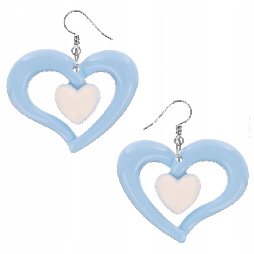 KOLCZYKI PLASTIKOWE WISZĄCE SERCA                                                       (0665-1010)