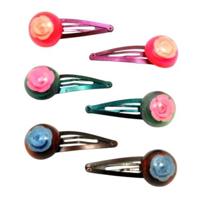 PYKI /SPINKI DO WŁOSÓW DZIECIĘCE KWIATKI 6 SZTUK  (0331-504)