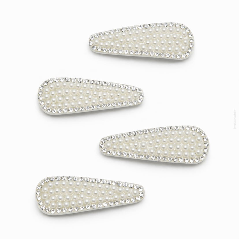 PYKI / SPINKI DO WŁOSÓW OZDOBNE Z PEREŁKAMI 4 SZTUKI (0185-28 SAH)