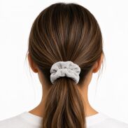 GUMKA DO WŁOSÓW WELUR SCRUNCHIE POPIEL PRODUKT POLSKI (0103-PO SAH) - 3