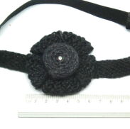 OPASKI ELASTYCZNE DAMSKIE - CZARNY KWIAT NA GUMCE 3 SZTUKI                      (9678-1 SAM) - 3