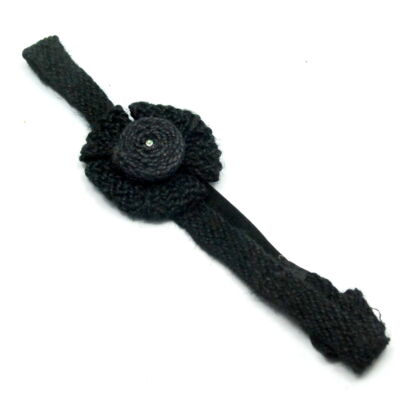 OPASKI ELASTYCZNE DAMSKIE - CZARNY KWIAT NA GUMCE 3 SZTUKI                      (9678-1 SAM)