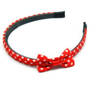 OPASKI DO WŁOSÓW Z KOKARDKI W KROPKI MIX KOLOR 12 SZTUK                     (1514 SA) - 3