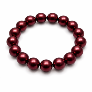 BRANSOLETKA KLASYCZNA BORDOWA DUŻE PEREŁKI JABLONEX (BRPR SAH) - 3