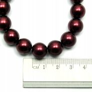 BRANSOLETKA KLASYCZNA BORDOWA DUŻE PEREŁKI JABLONEX (BRPR SAH) - 4