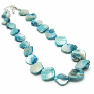 NASZYJNIK / WISIOREK NIEBIESKI Z MASY PERŁOWEJ (341LO2 SAM C) - 4