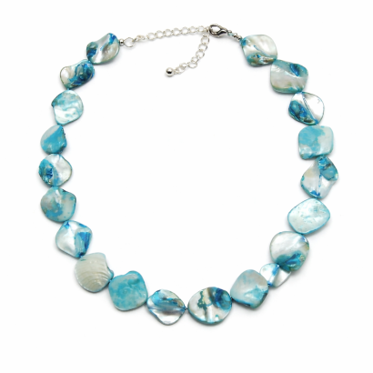 NASZYJNIK / WISIOREK NIEBIESKI Z MASY PERŁOWEJ (341LO2 SAM C)