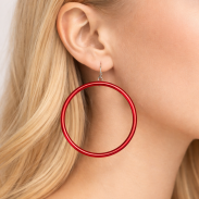 KOLCZYKI KOŁA DUŻE PLASTIKOWE WIŚNIOWE (0605-100 SAH) - 2