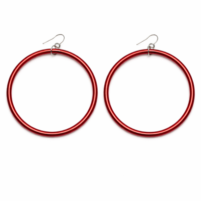 KOLCZYKI KOŁA DUŻE PLASTIKOWE WIŚNIOWE (0605-100 SAH)