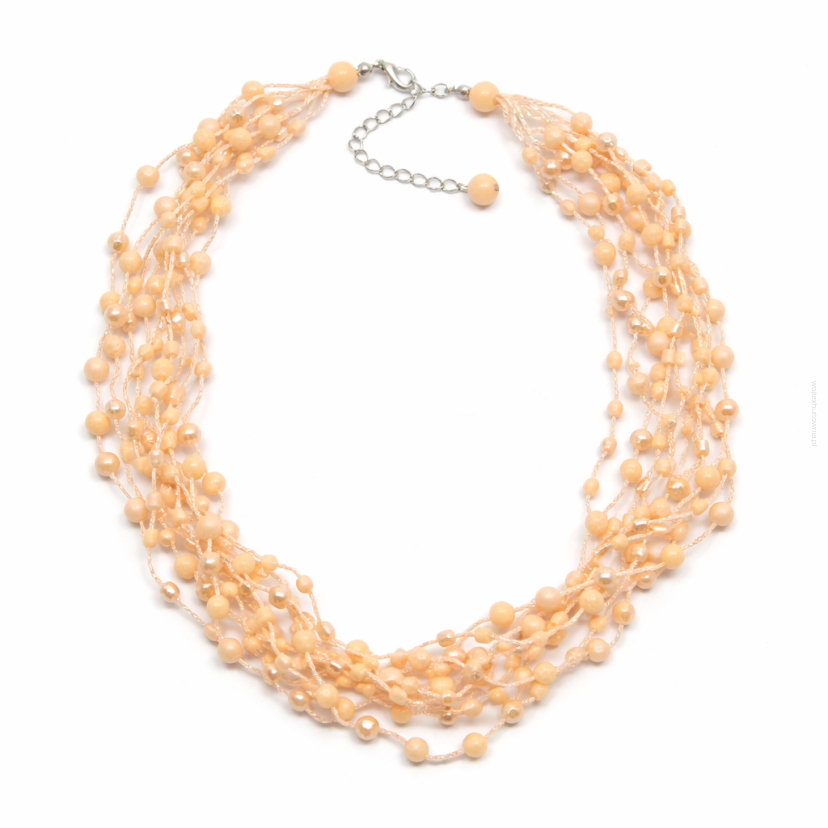 NASZYJNIK / WISIOREK Z 'BRZOSKWINIOWYMI