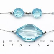 NASZYJNIK DŁUGI WARSTWOWY FASETOWANE KORALE NIEBIESKI NIEROZPINANY MODERN 0611-171 - 4