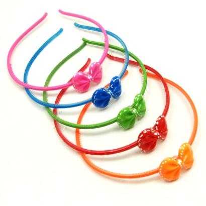 OPASKI DO WŁOSÓW KOKARDKI KOLOROWE 5 SZTUK (0323-40 SAH)