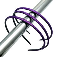 OPASKI DO WŁOSÓW OZDOBNE CIENKIE BROKATOWE FIOLETOWE 6 SZTUK (2325-1 SAM) - 2