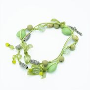 WISIOREK / NASZYJNIK ZIELONY ROZPINANY NA SZNURECZKACH                                 0612-1067 - 2